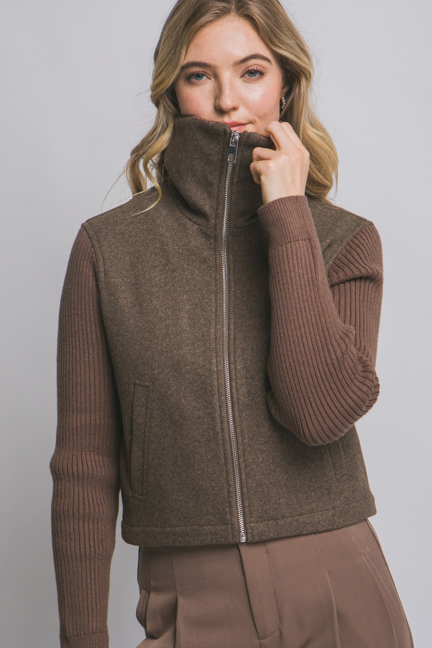 BROWN SWTR JKT