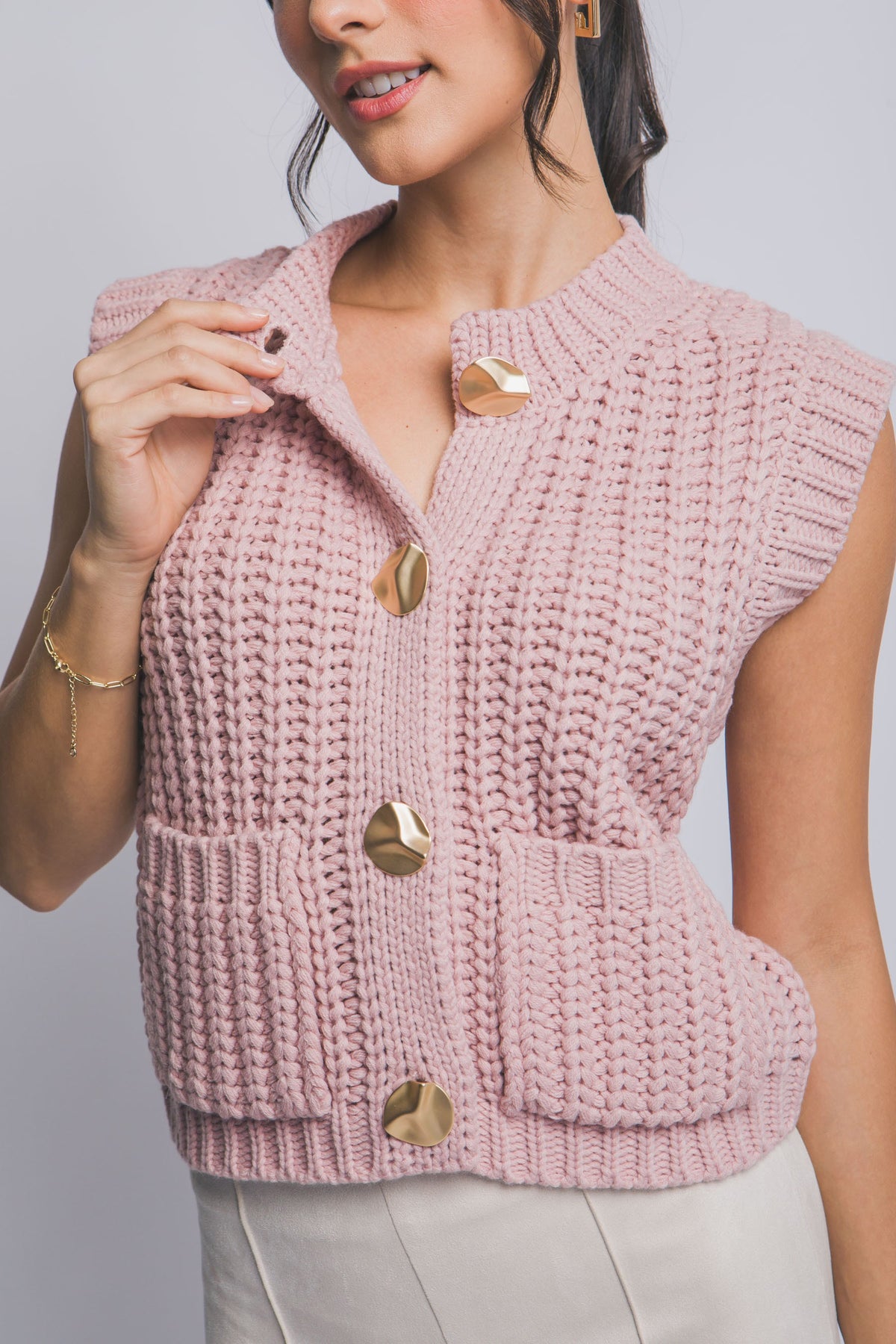 PINK CROCHET VEST