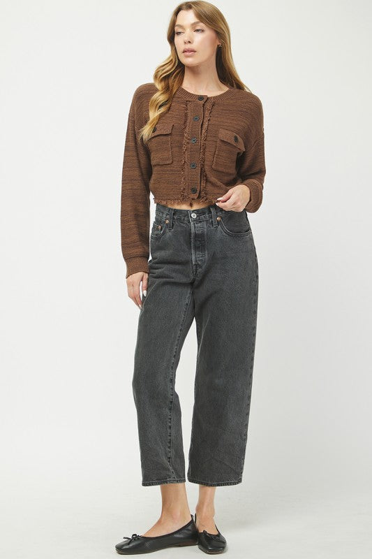 BRWN CROP CARDI