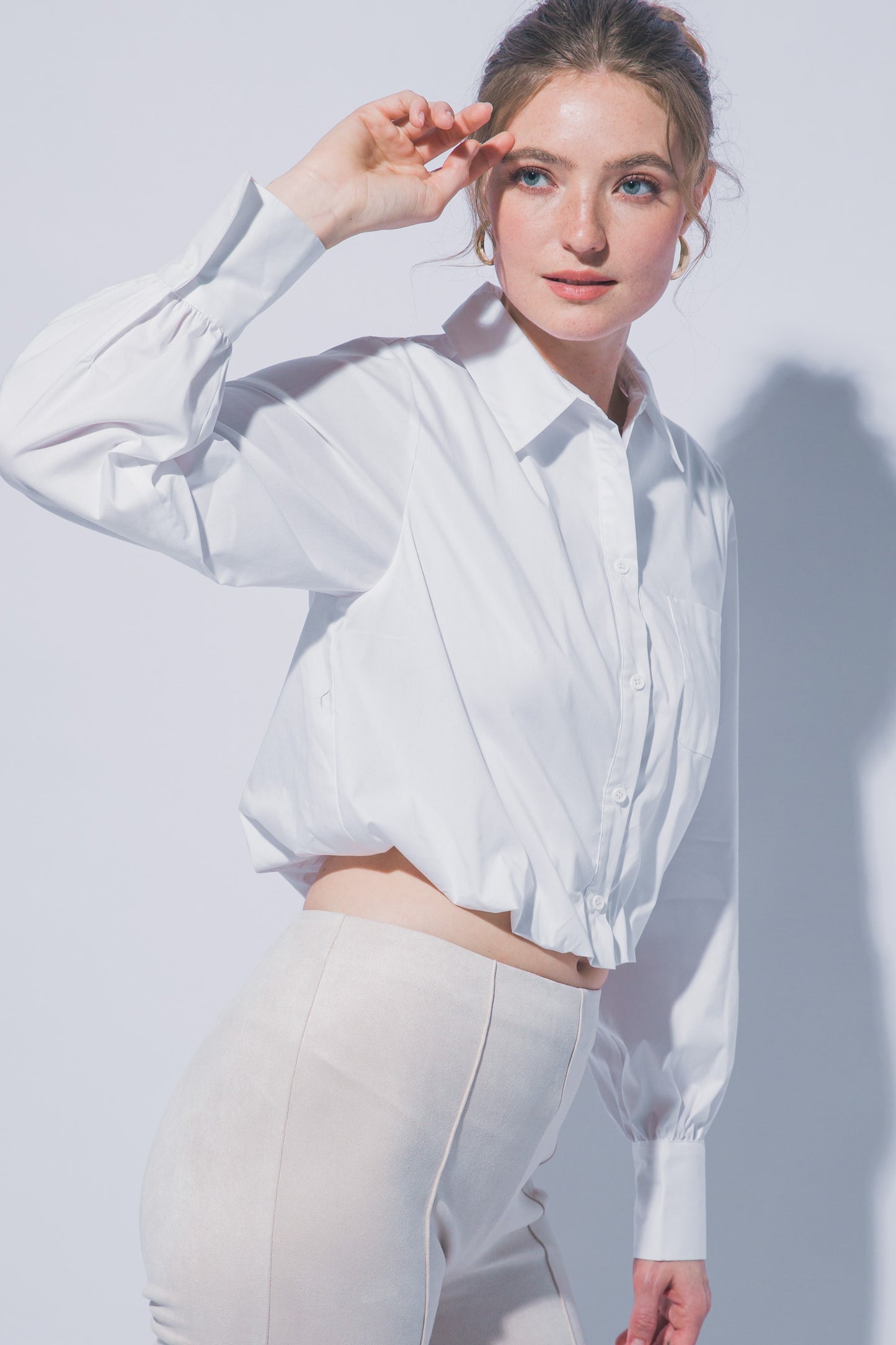 WHITE PEPLUM BLS