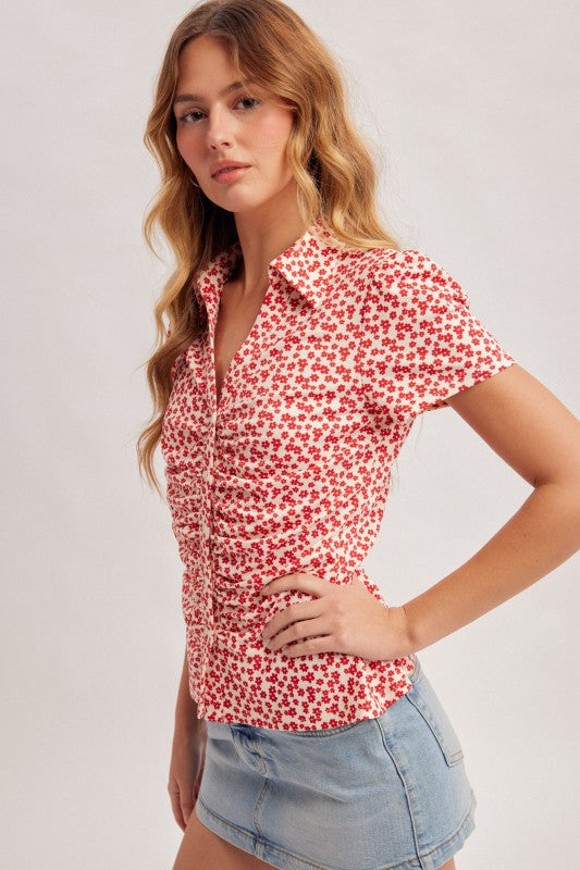 RED FLORAL SHIRT