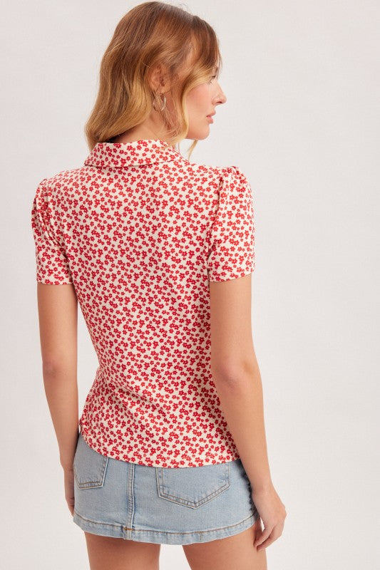 RED FLORAL SHIRT