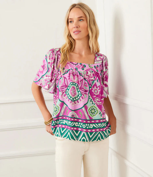 PINK SQ NK FLR SLV