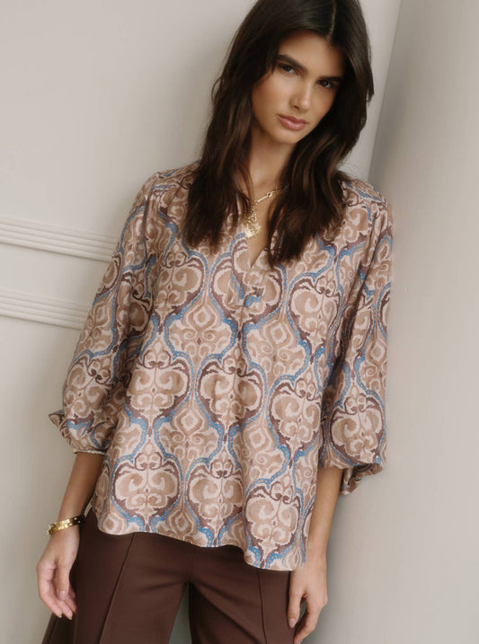 MAUVE/BRN DAMASK BLS