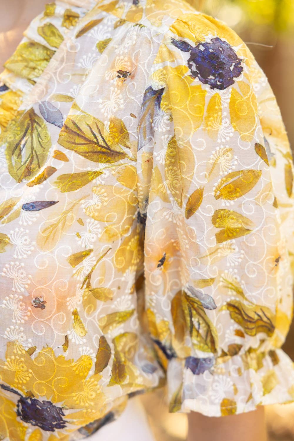 YELLOW FLR EMB TOP