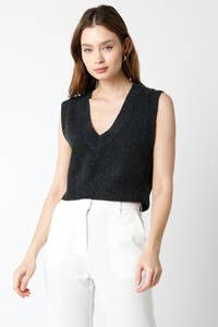 CROP BLK VEST