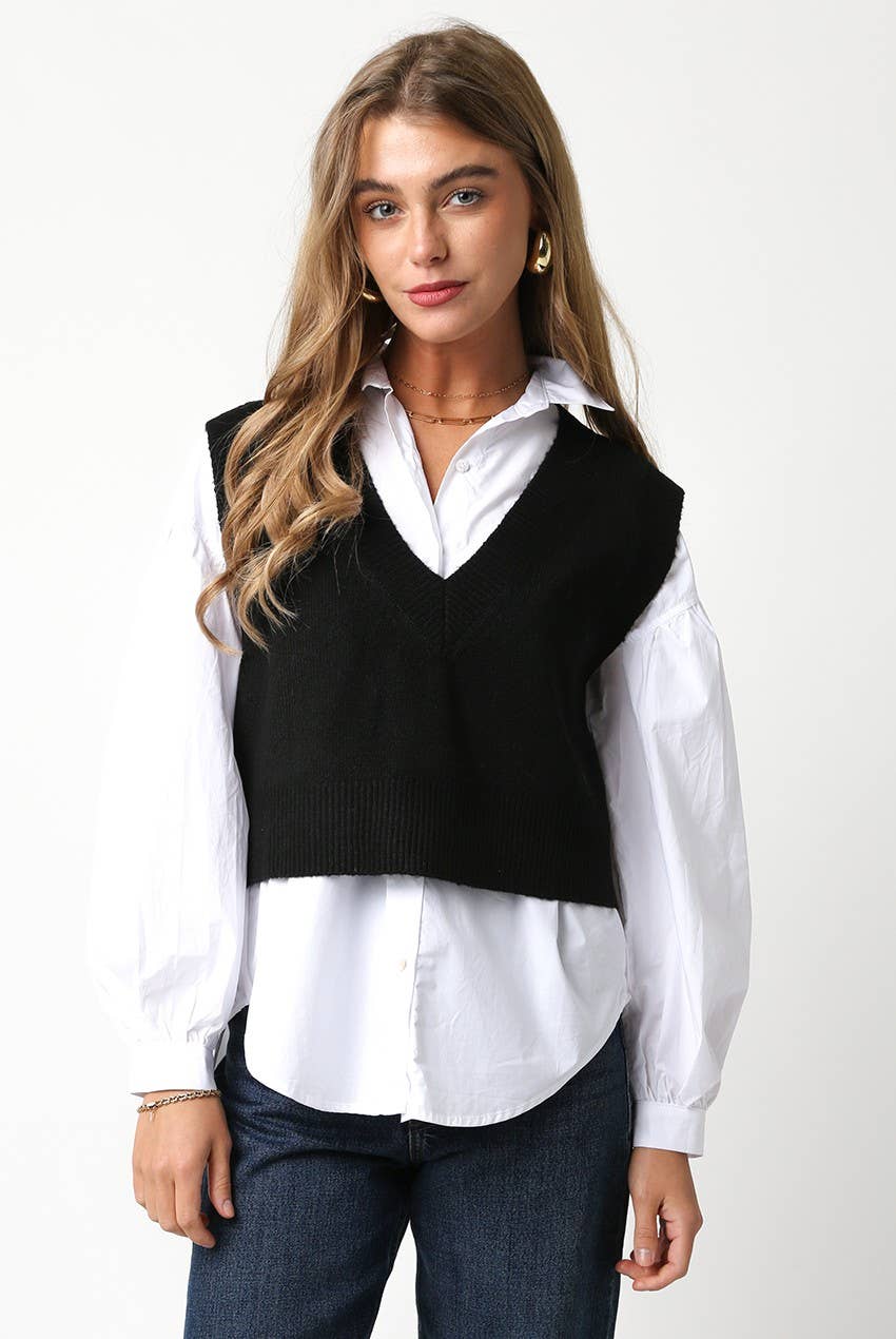 CROP BLK VEST