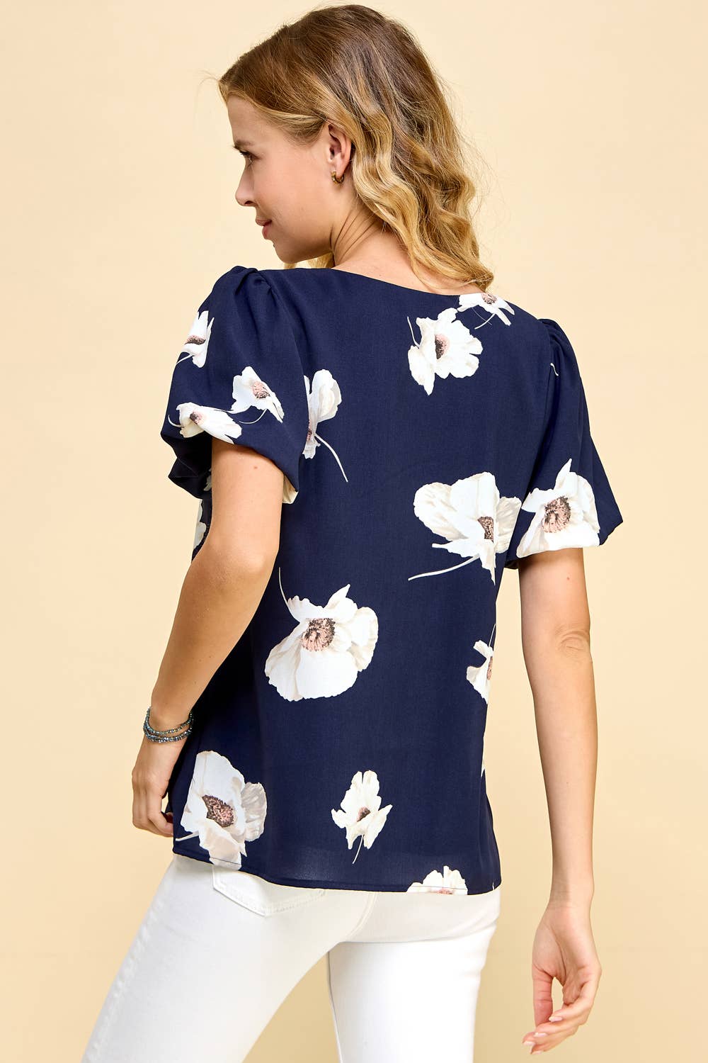 NAVY FLORAL SS BLS