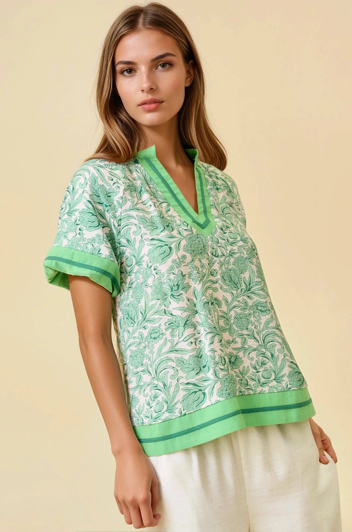 GREEN FLRL TIER TOP