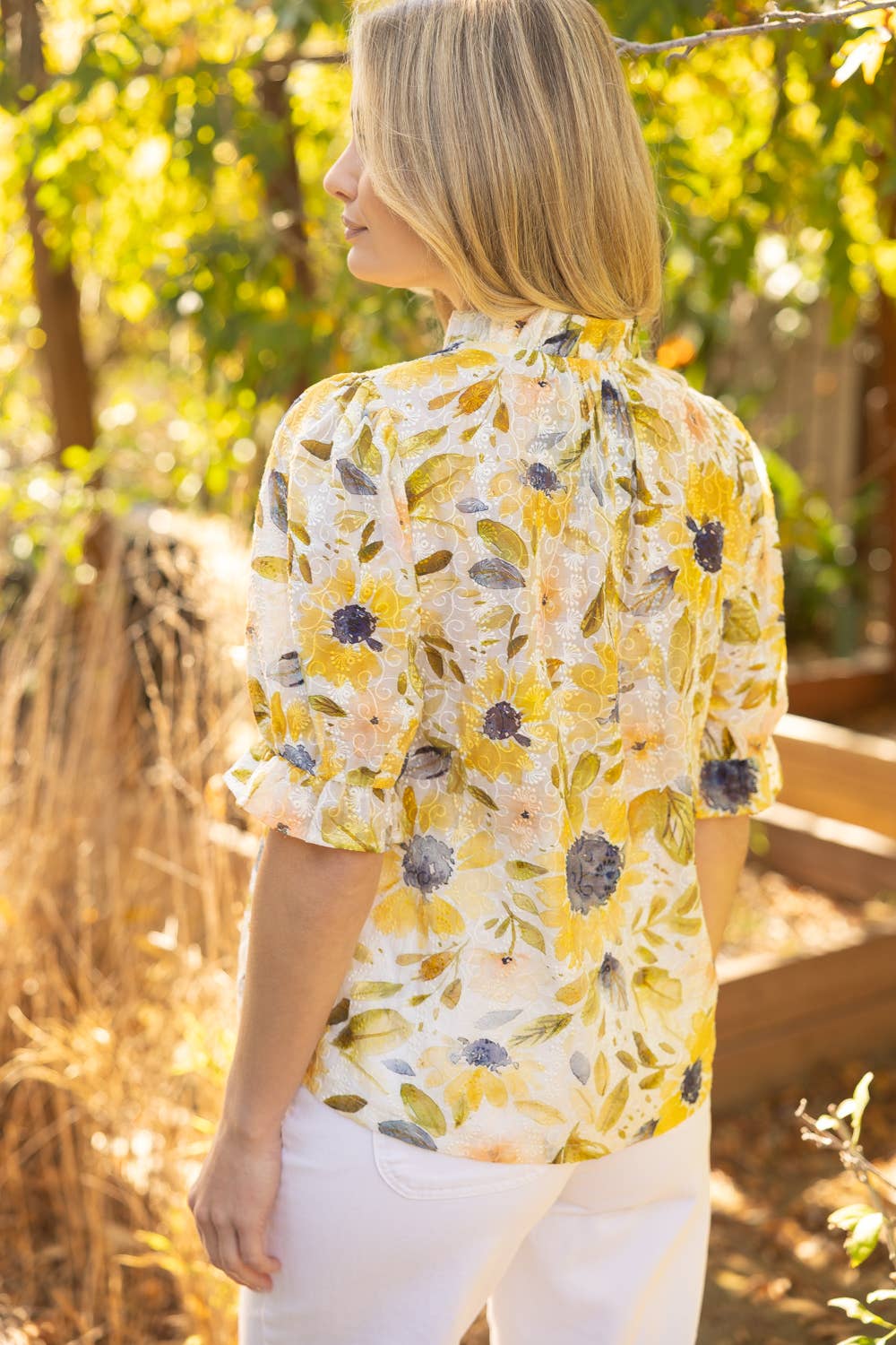 YELLOW FLR EMB TOP