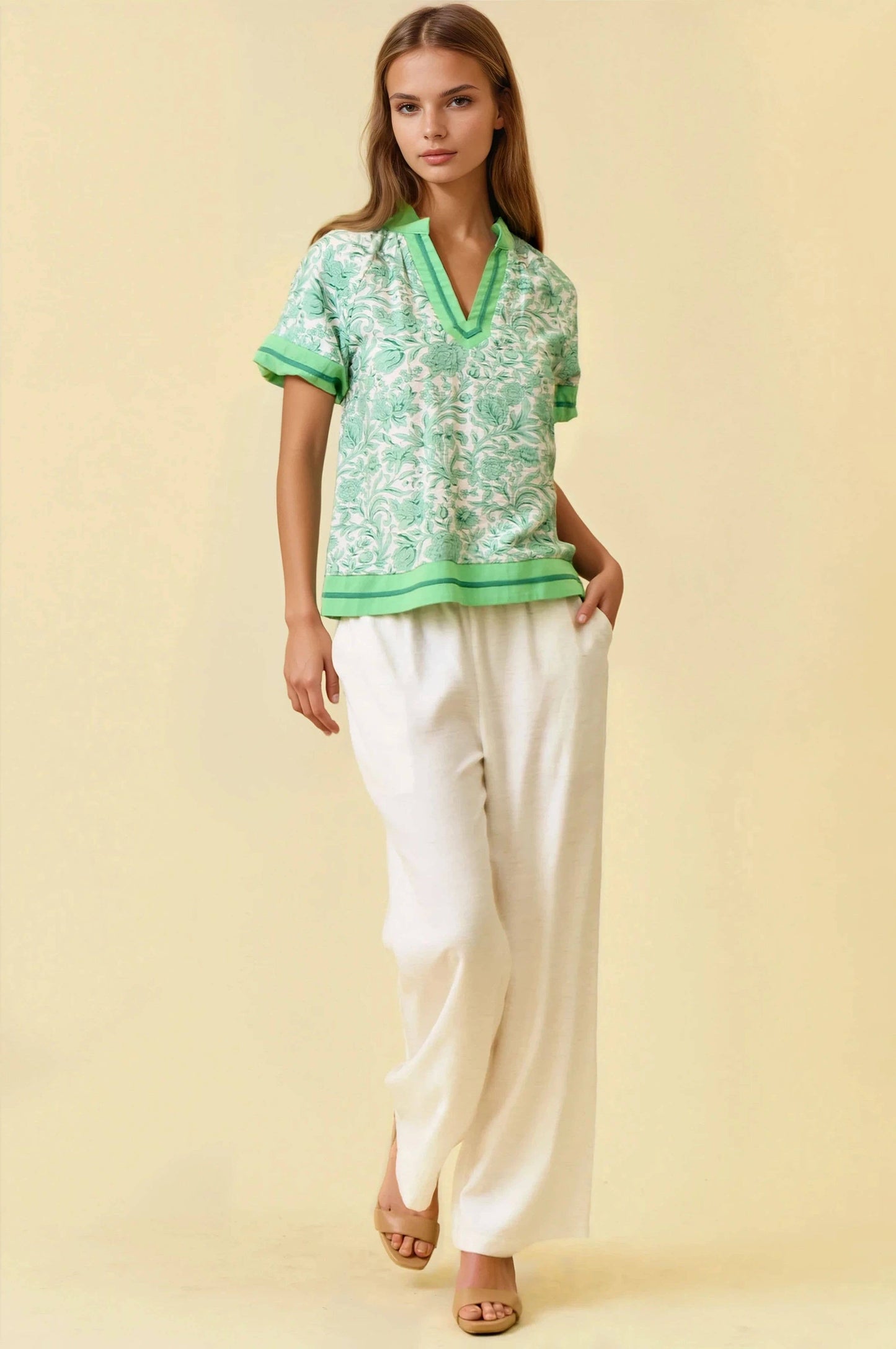 GREEN FLRL TIER TOP