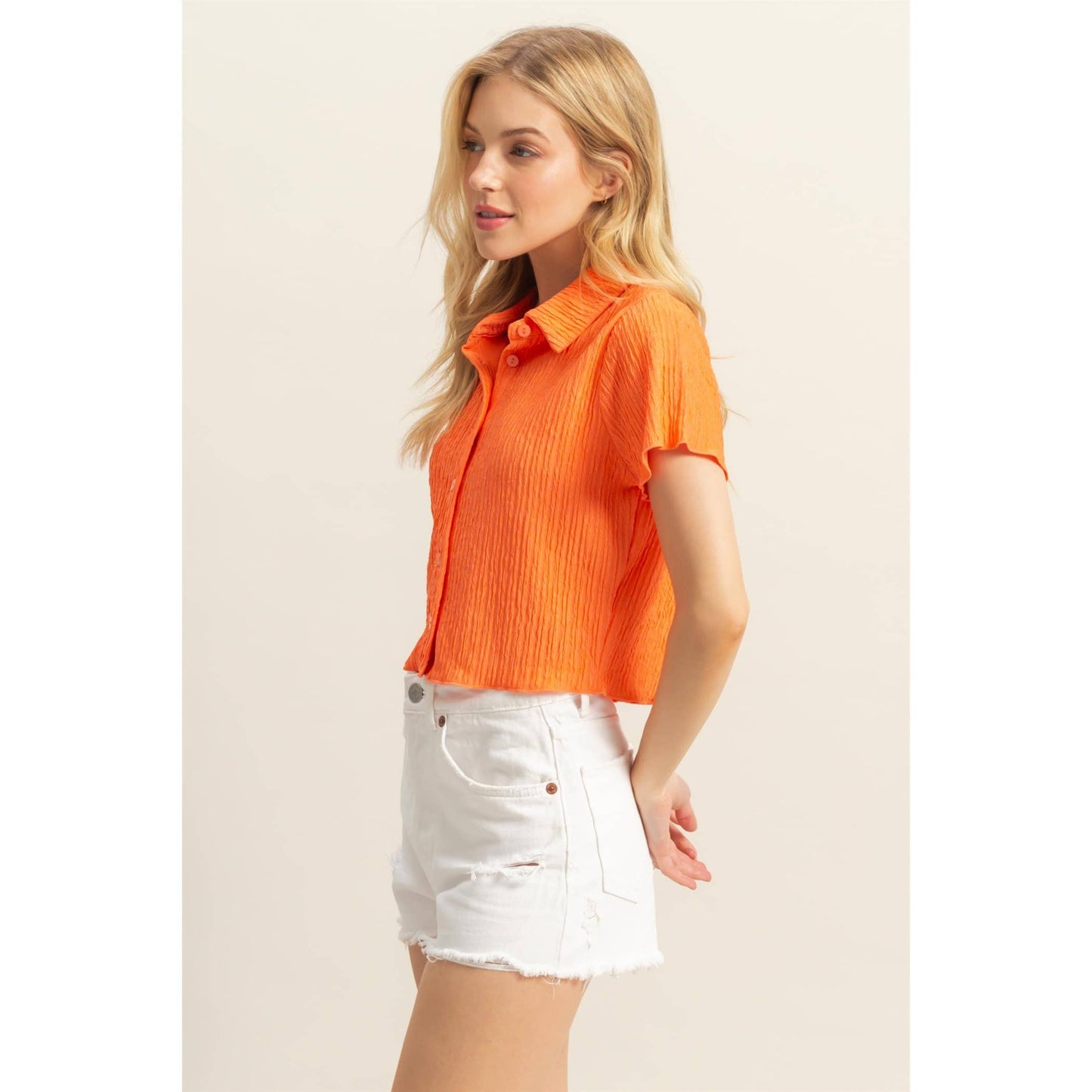 ORANGE CROP BTTN BLS