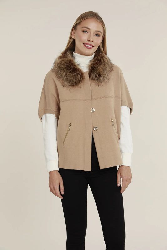 FUR TRM CAMEL CARDI