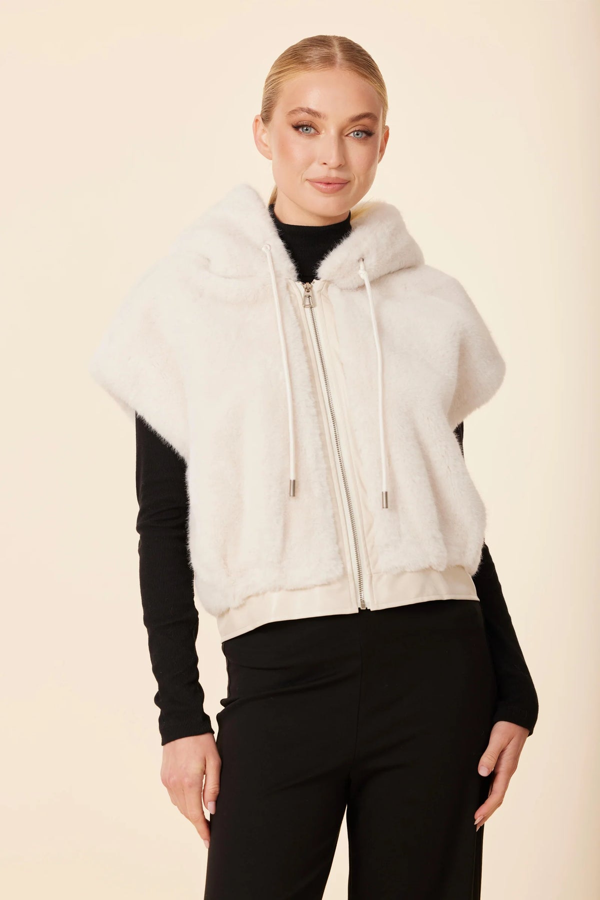 CREAM FUR HDY VEST