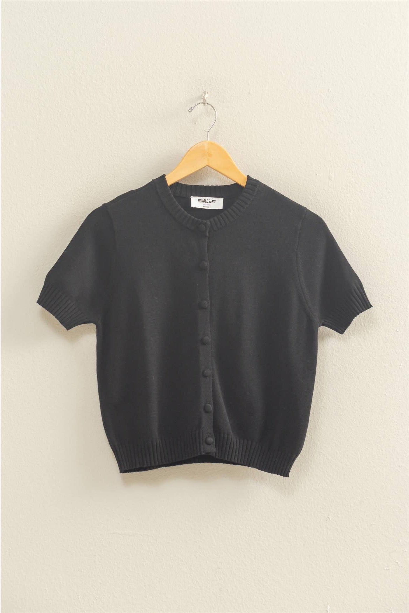 BLK SS BTTN CARDI
