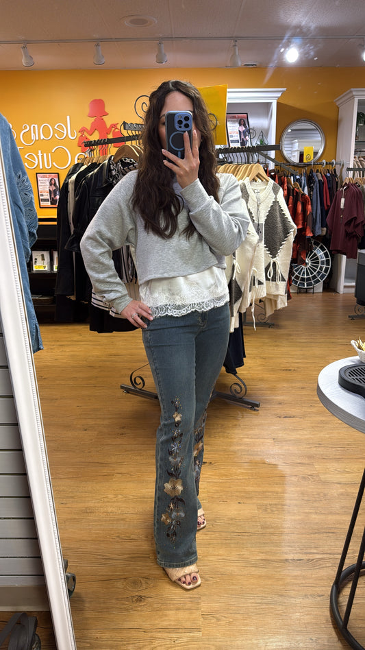 FALL FLWR EMB JEAN