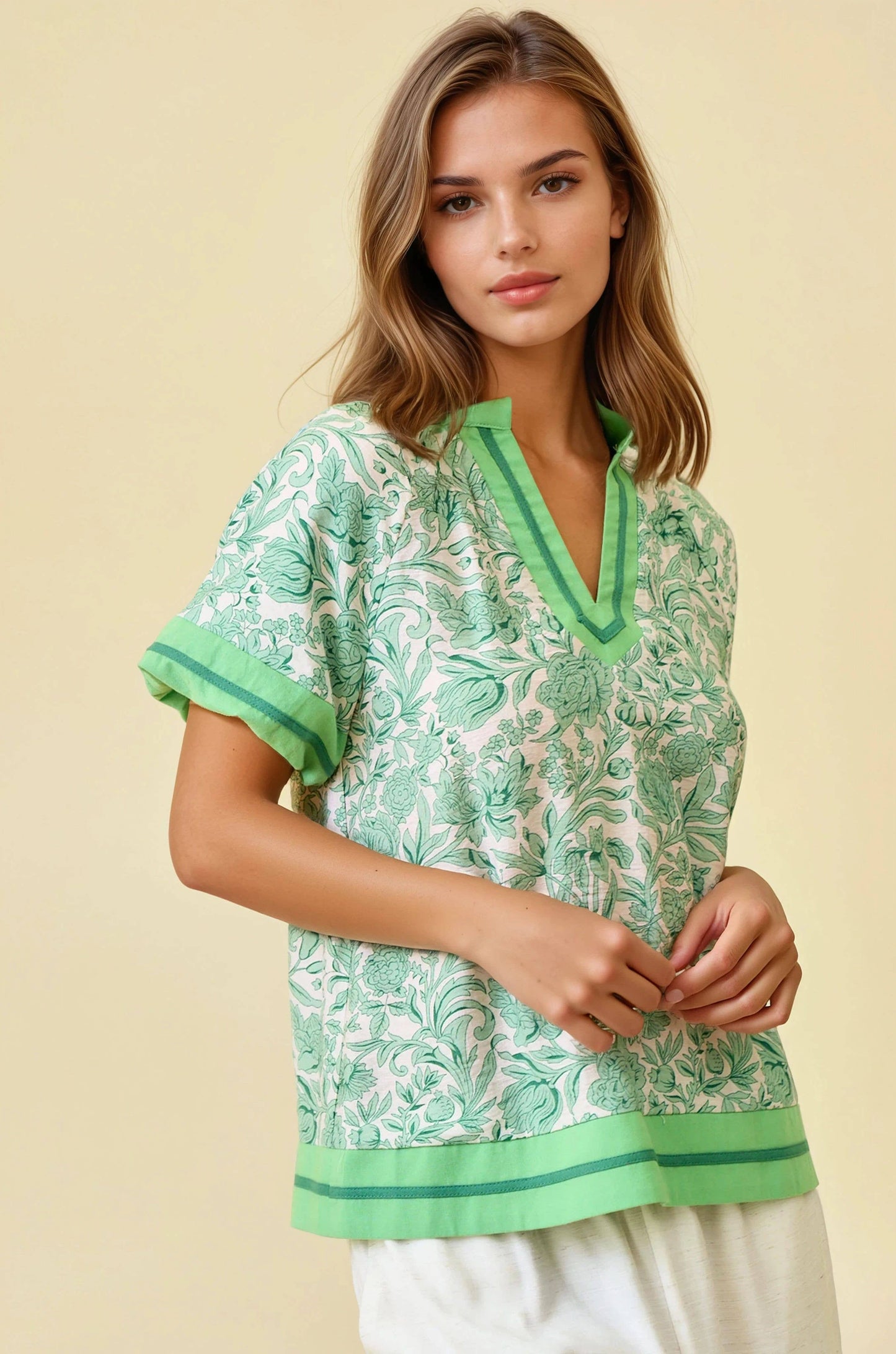 GREEN FLRL TIER TOP