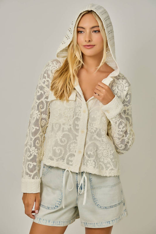 IVORY LACE HOODY