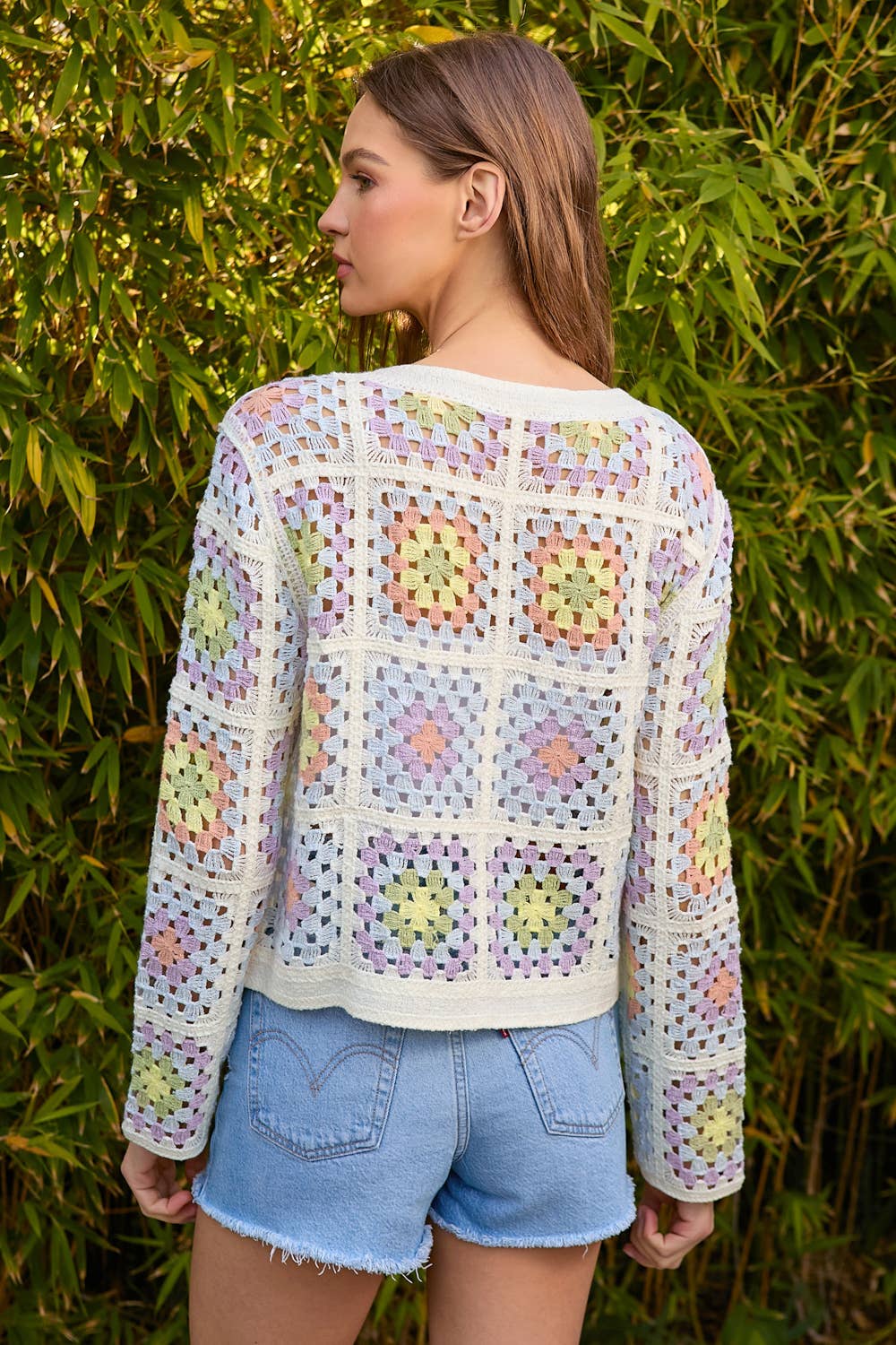PASTEL CROCHET CARDI