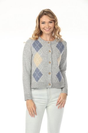 GREY/BLUE ARGYLE SWTR