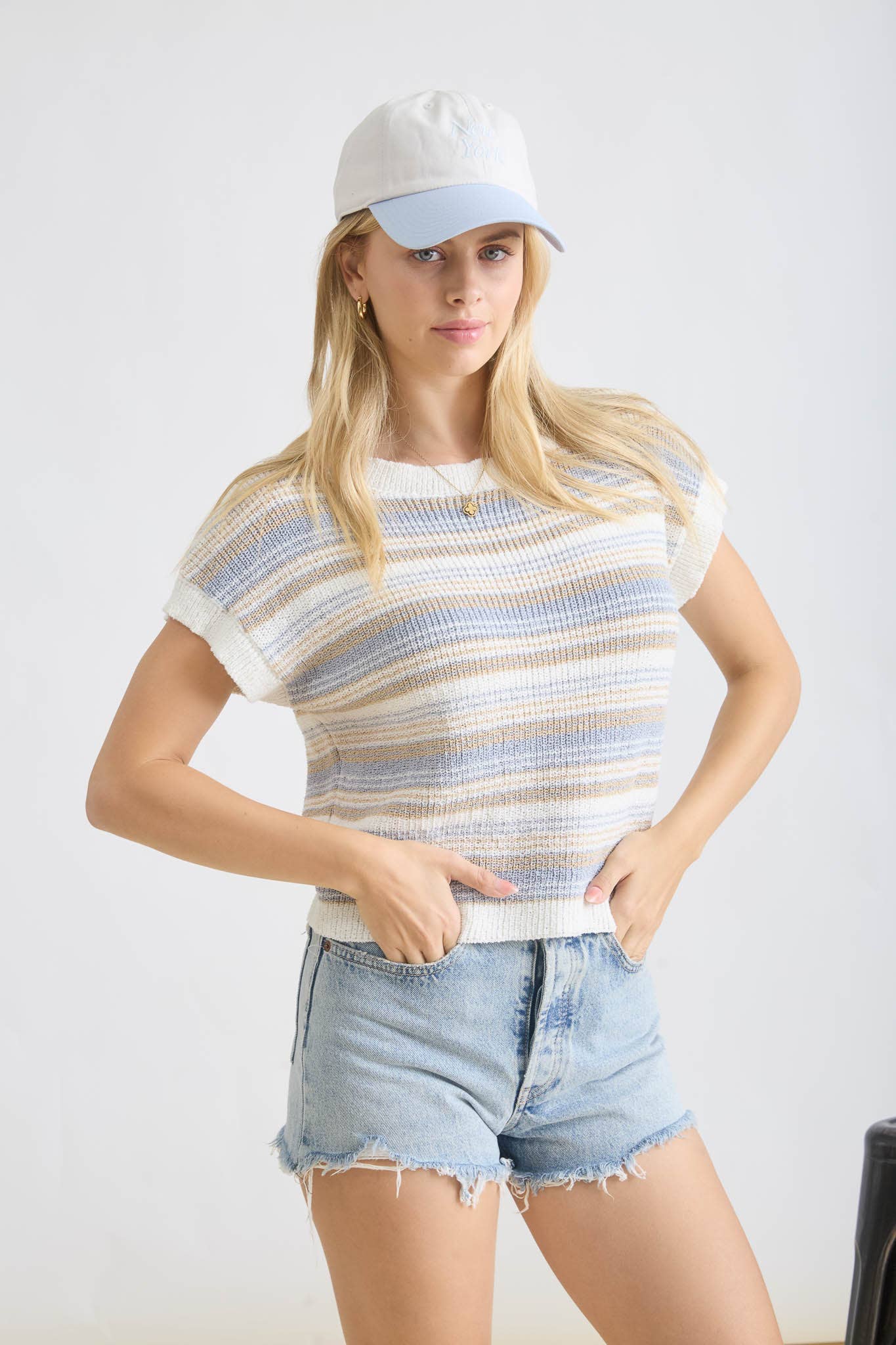 YELLW STRIPE KNIT TOP