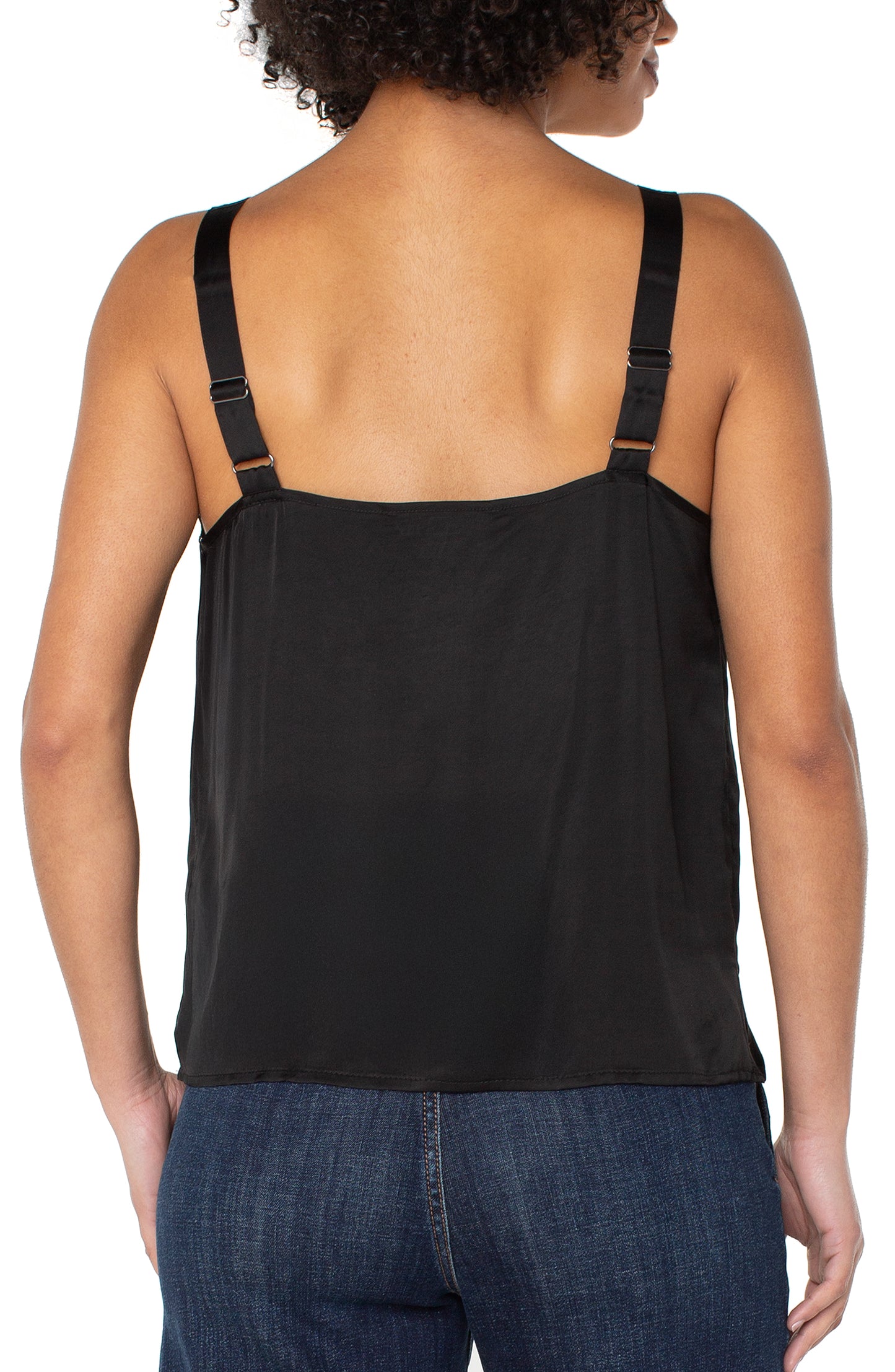 BLK WOVEN LACE TANK