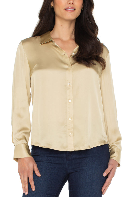 PALE GOLD SILKY BLOUSE