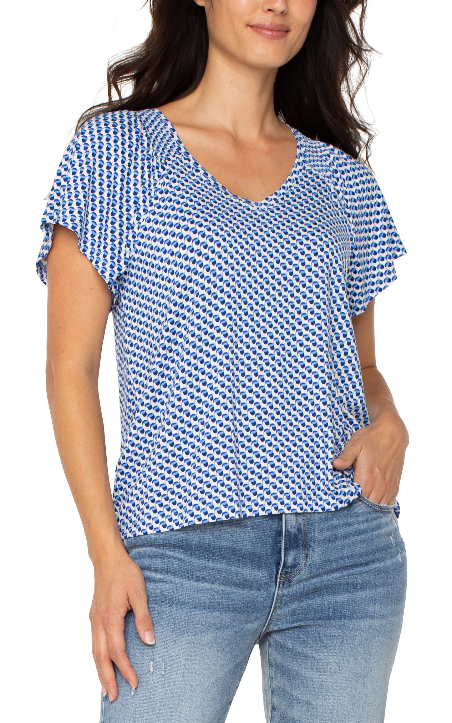 BLUE GEO TEE