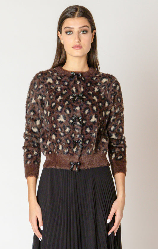 BRN LEOPRD CARDI