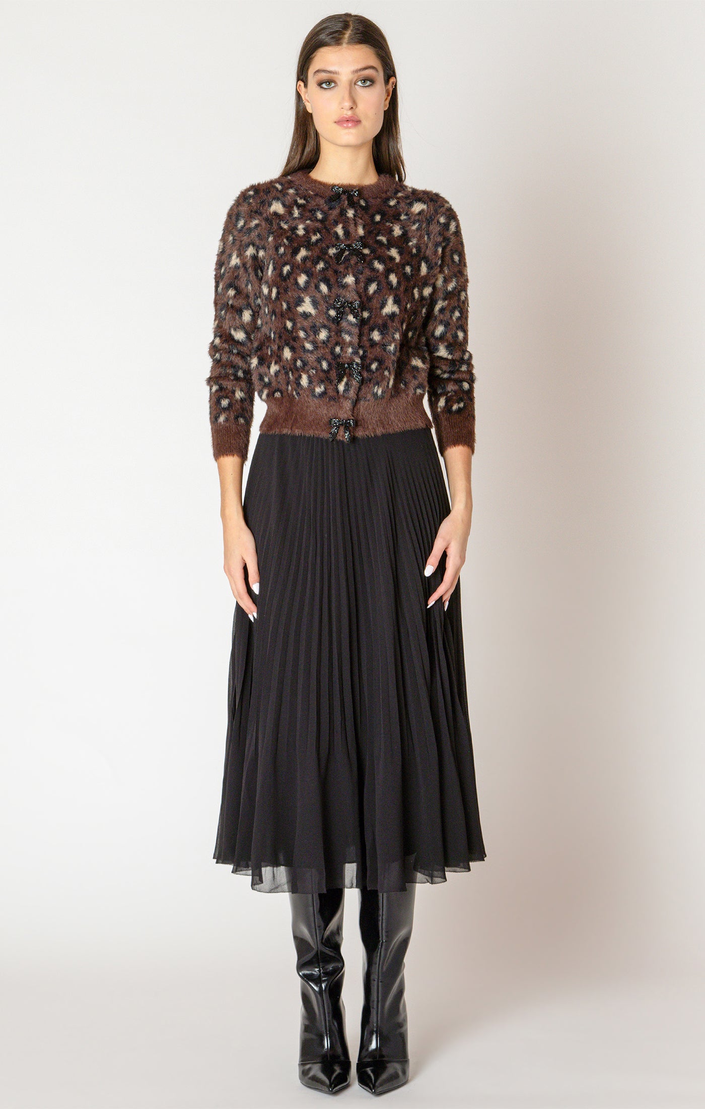 BRN LEOPRD CARDI