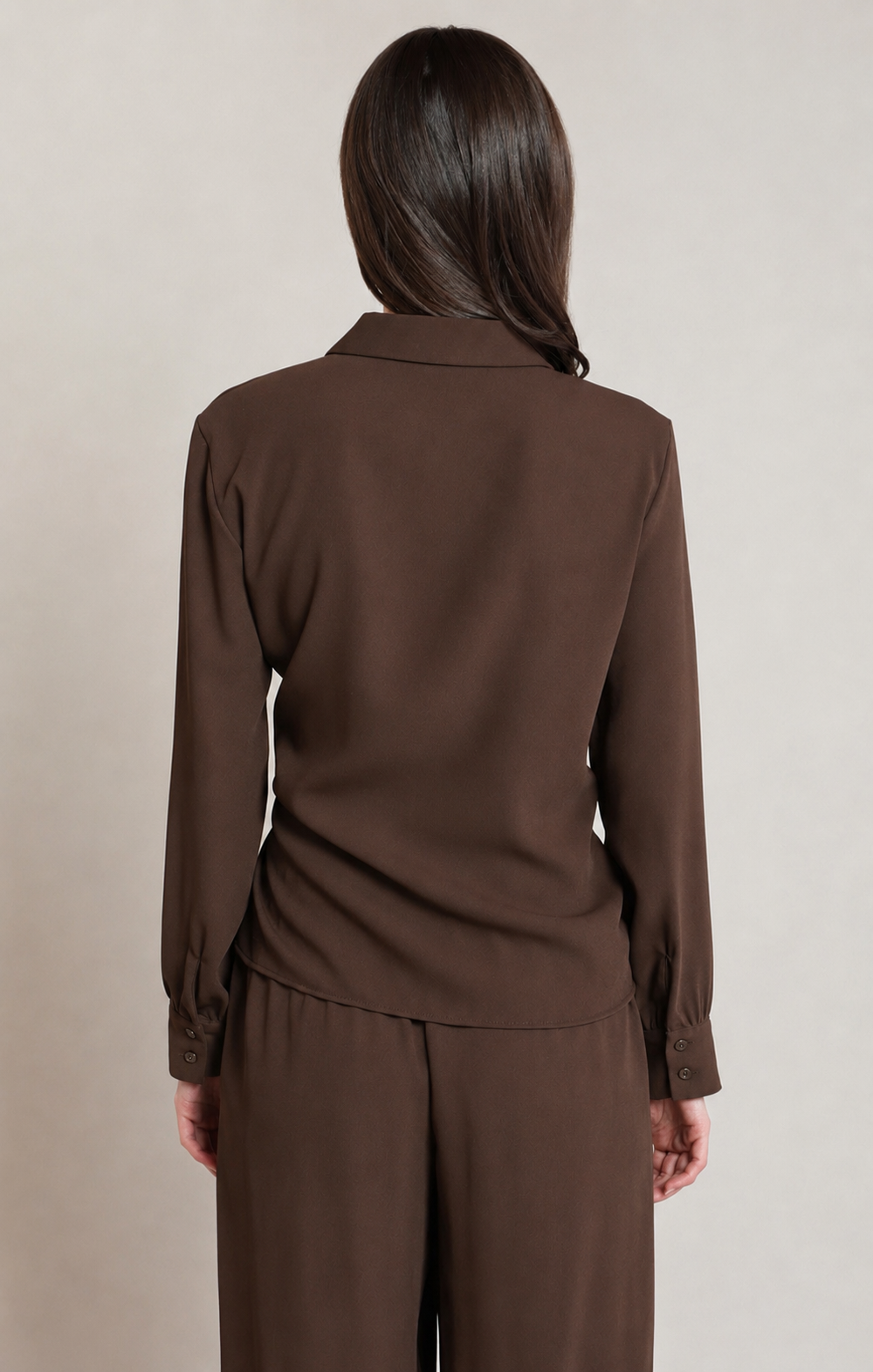 KNOTTED BRN SHIRT