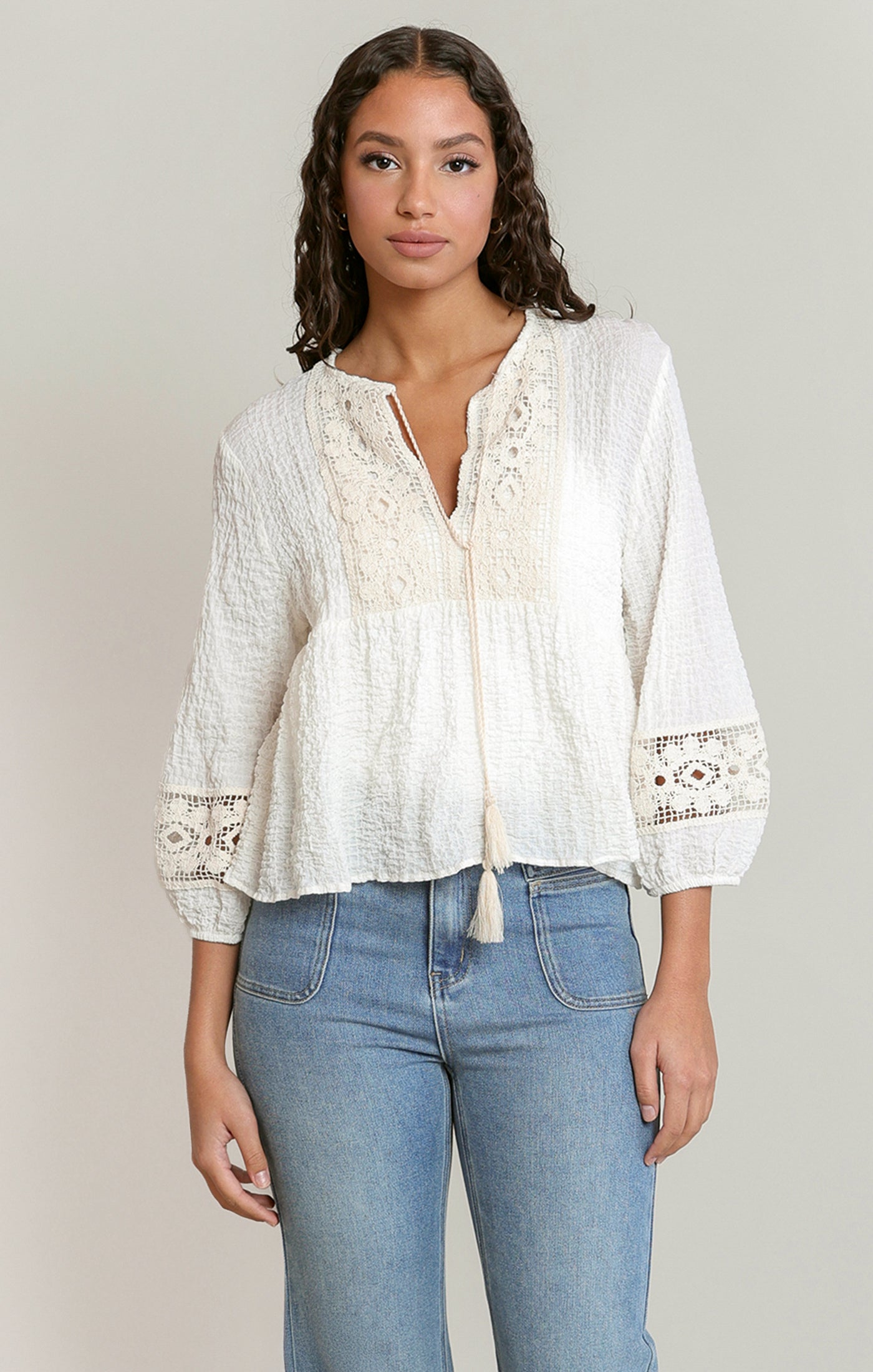 CROCHET TRIM BLS
