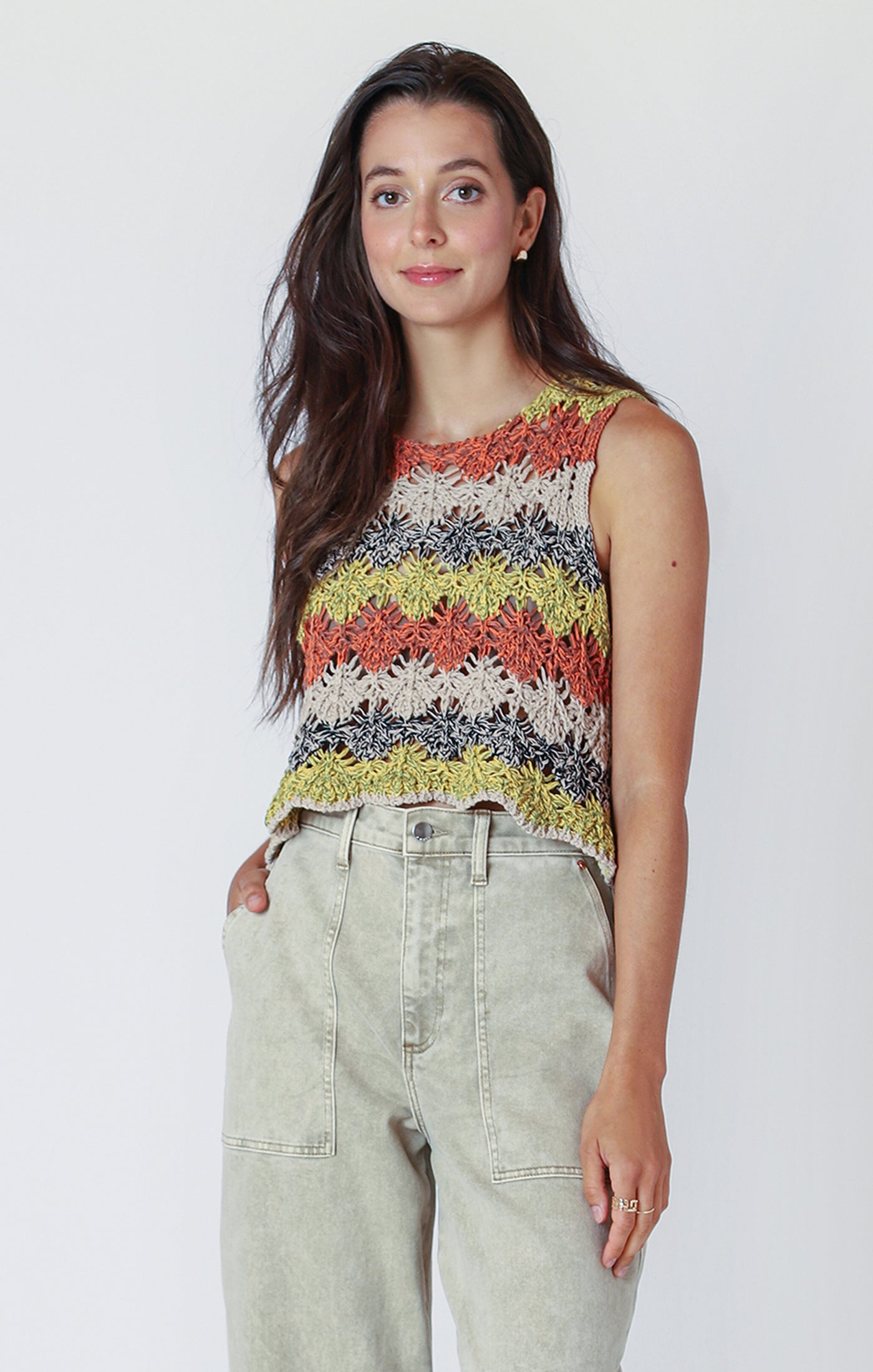 EARTHTONE CROCHET TANK