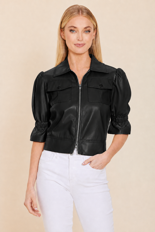 BLK DBL ZIP PUFF JKT