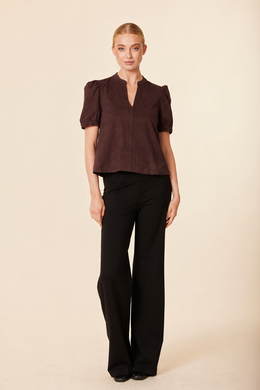 BRN SS SUEDE TOP