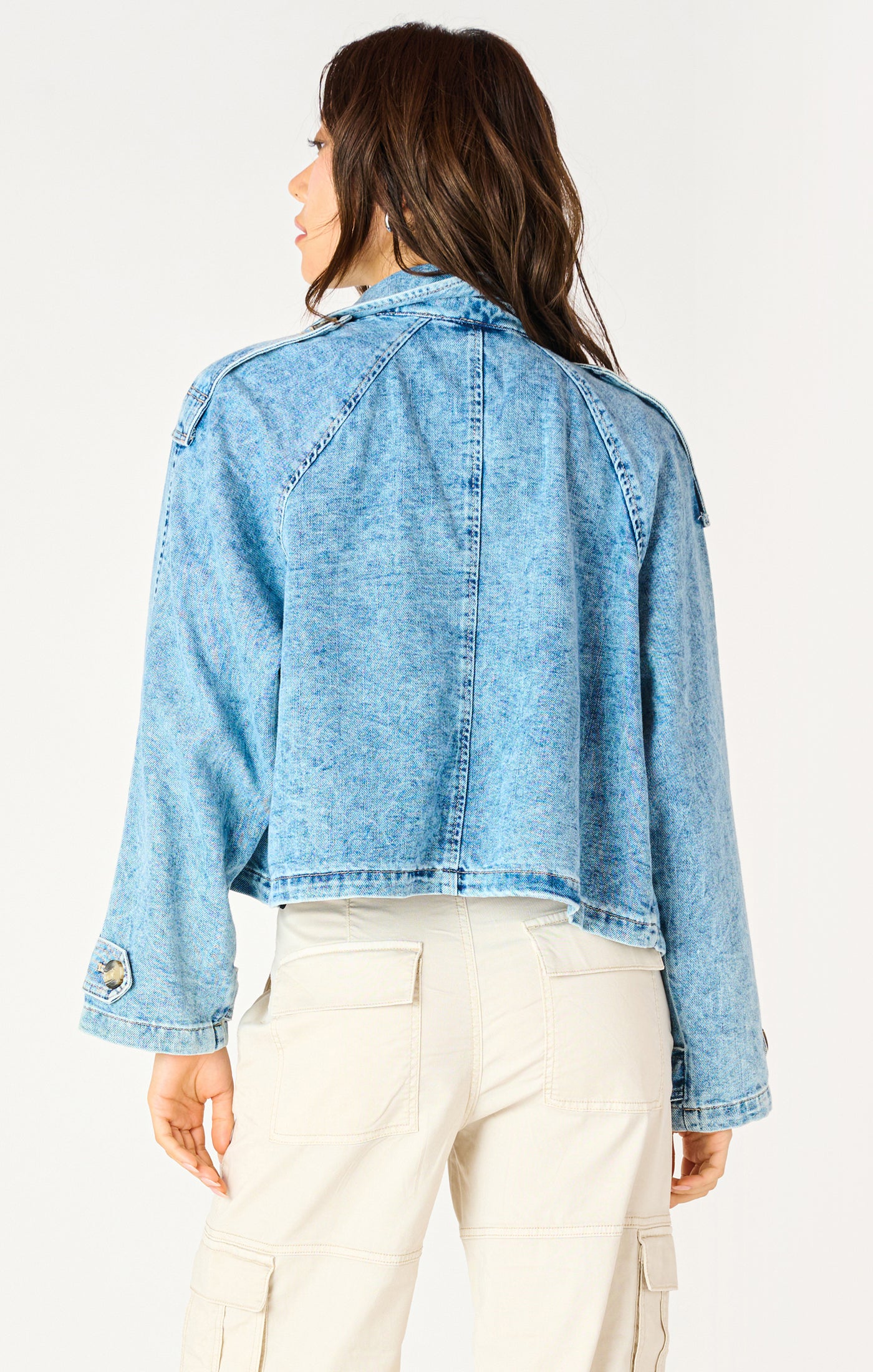 CROP BTTN DENIM JKT
