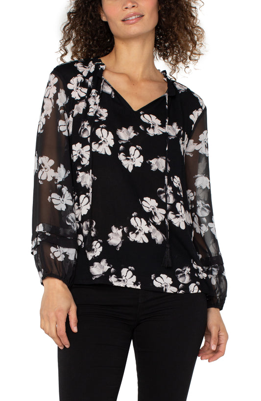 BLK WHT FLRL BLS