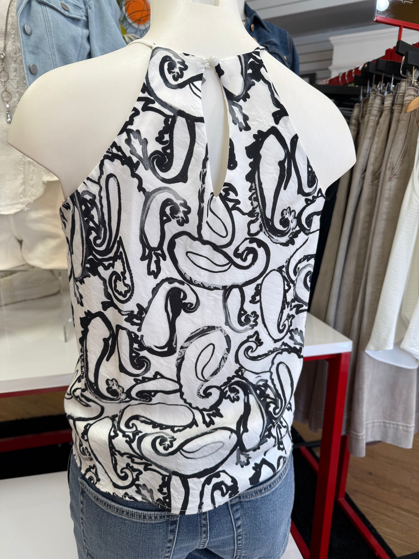 BLK/WHT FLOWY TANK