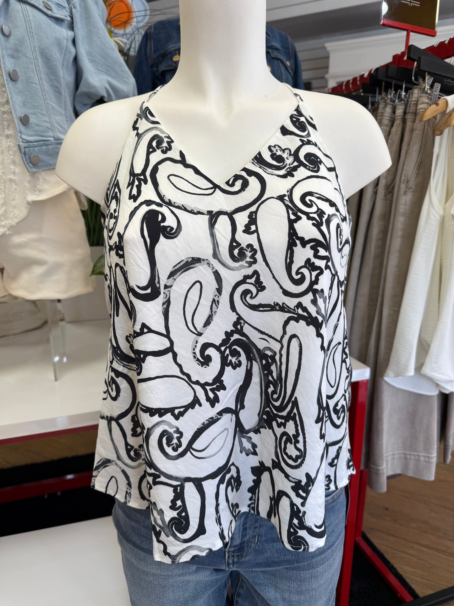 BLK/WHT FLOWY TANK