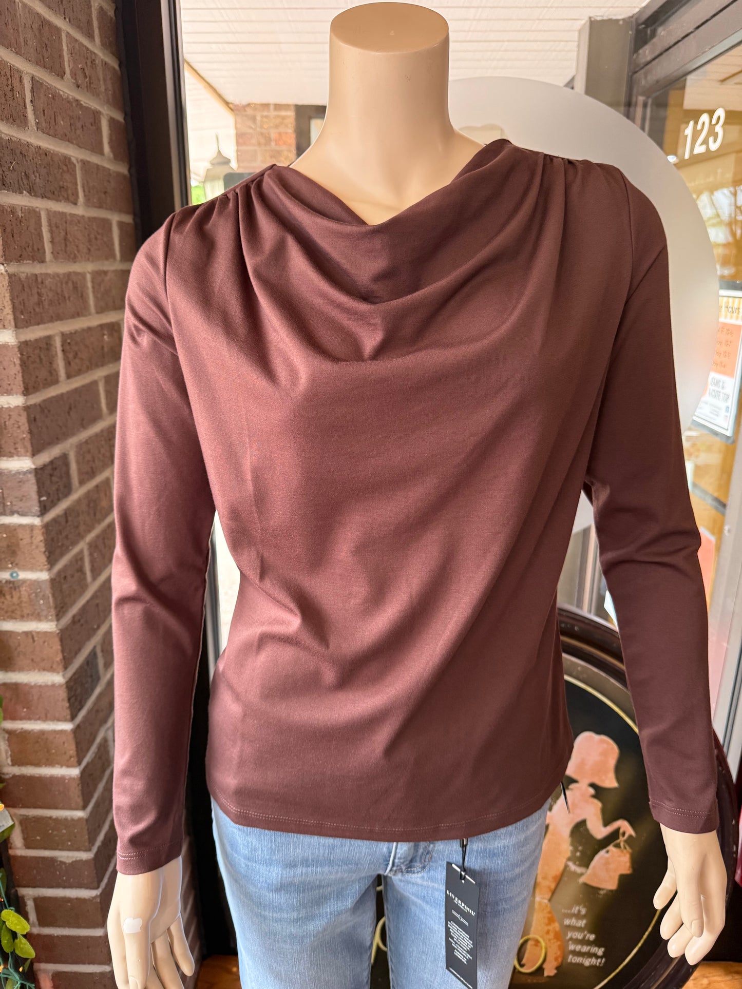DRAPE NK LS TOP