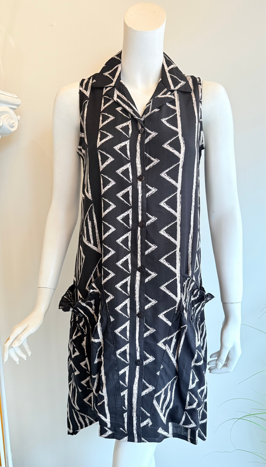 BTTN FRNT DRESS BLK