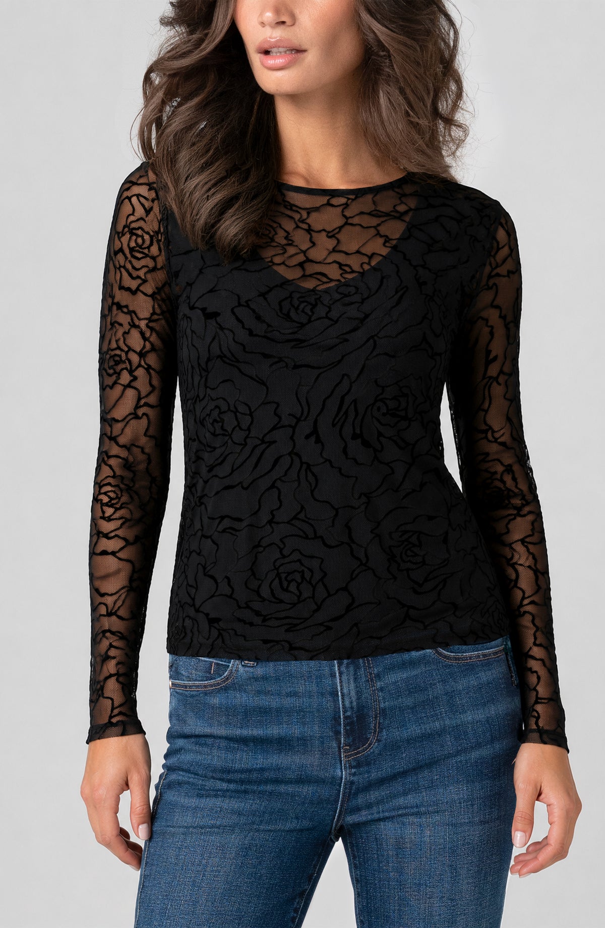 BLK ROSE LYRD TOP