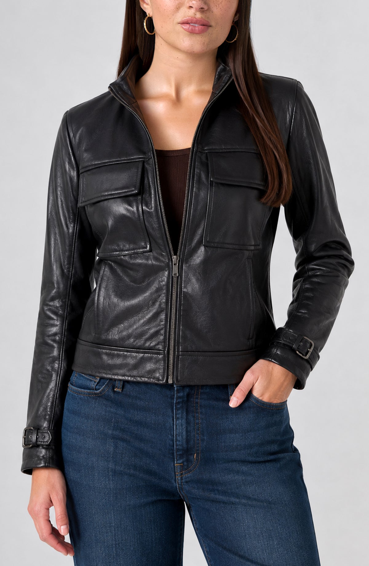 MOTO JKT BLK W BKL