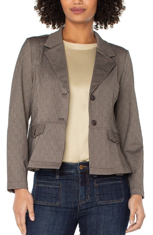 STRIPED PEPLUM JKT