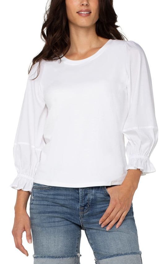 3/4 SLV WHT W PUFF SLVS