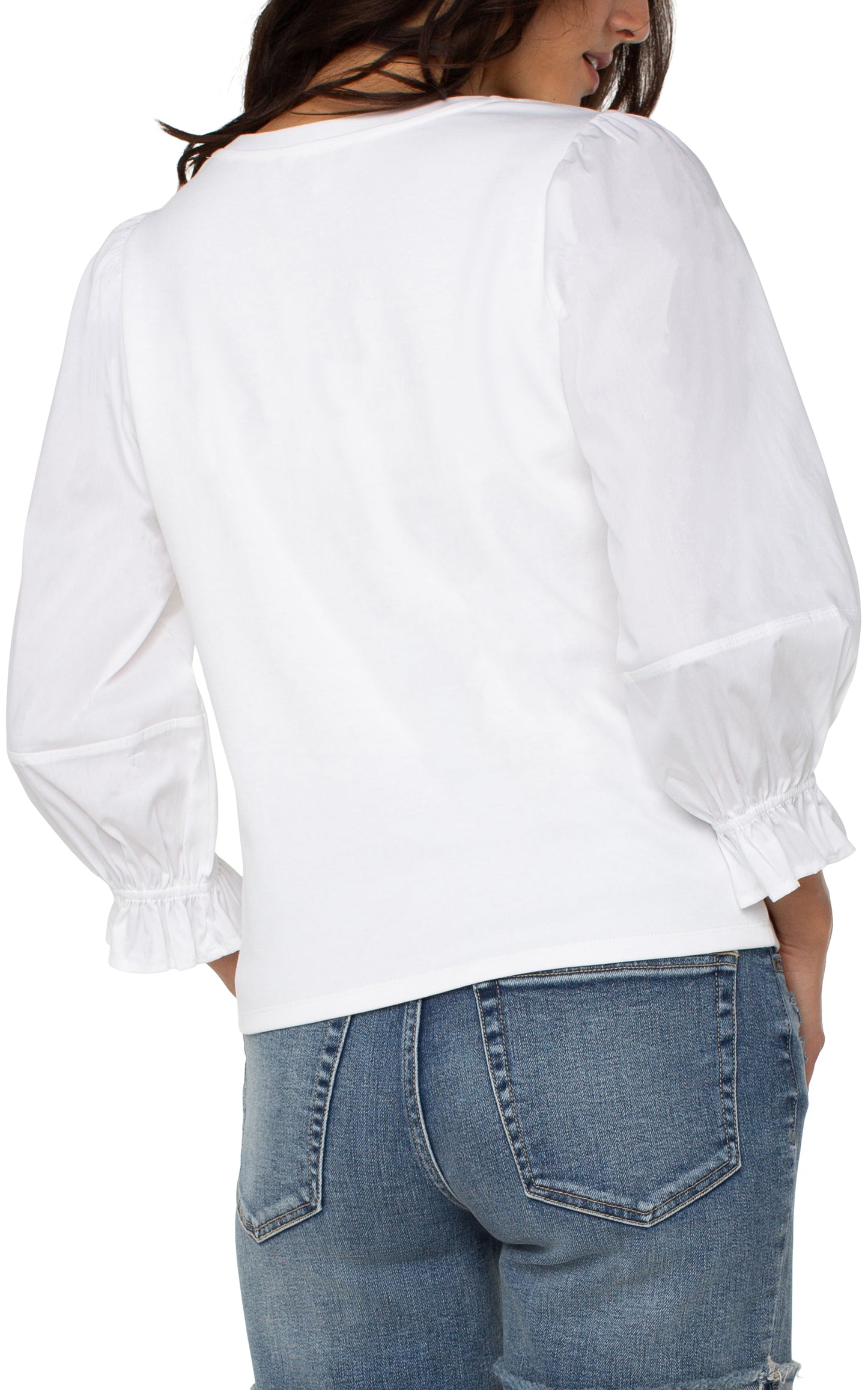 3/4 SLV WHT W PUFF SLVS