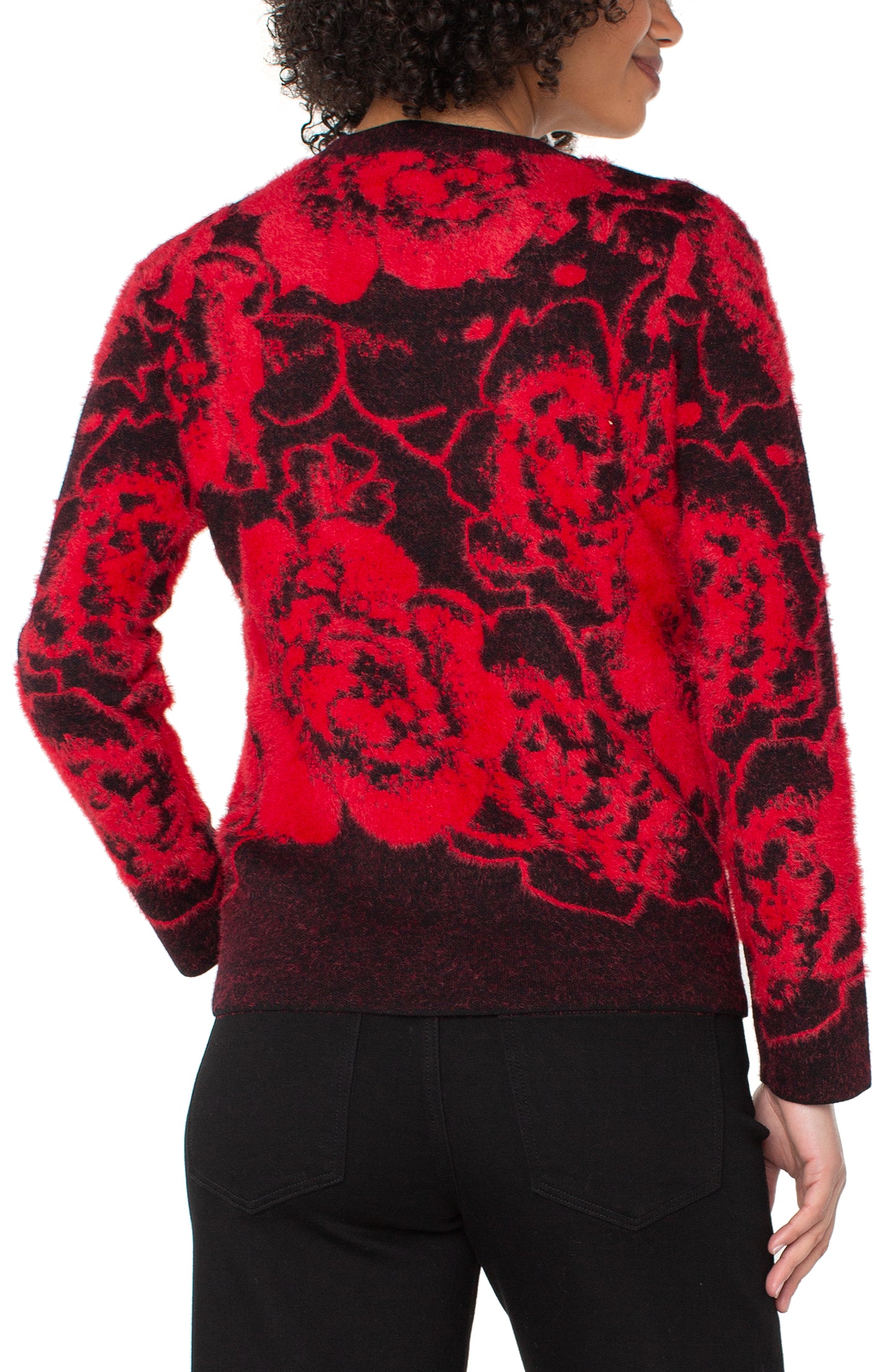 RED/BLK FLORAL SWTR