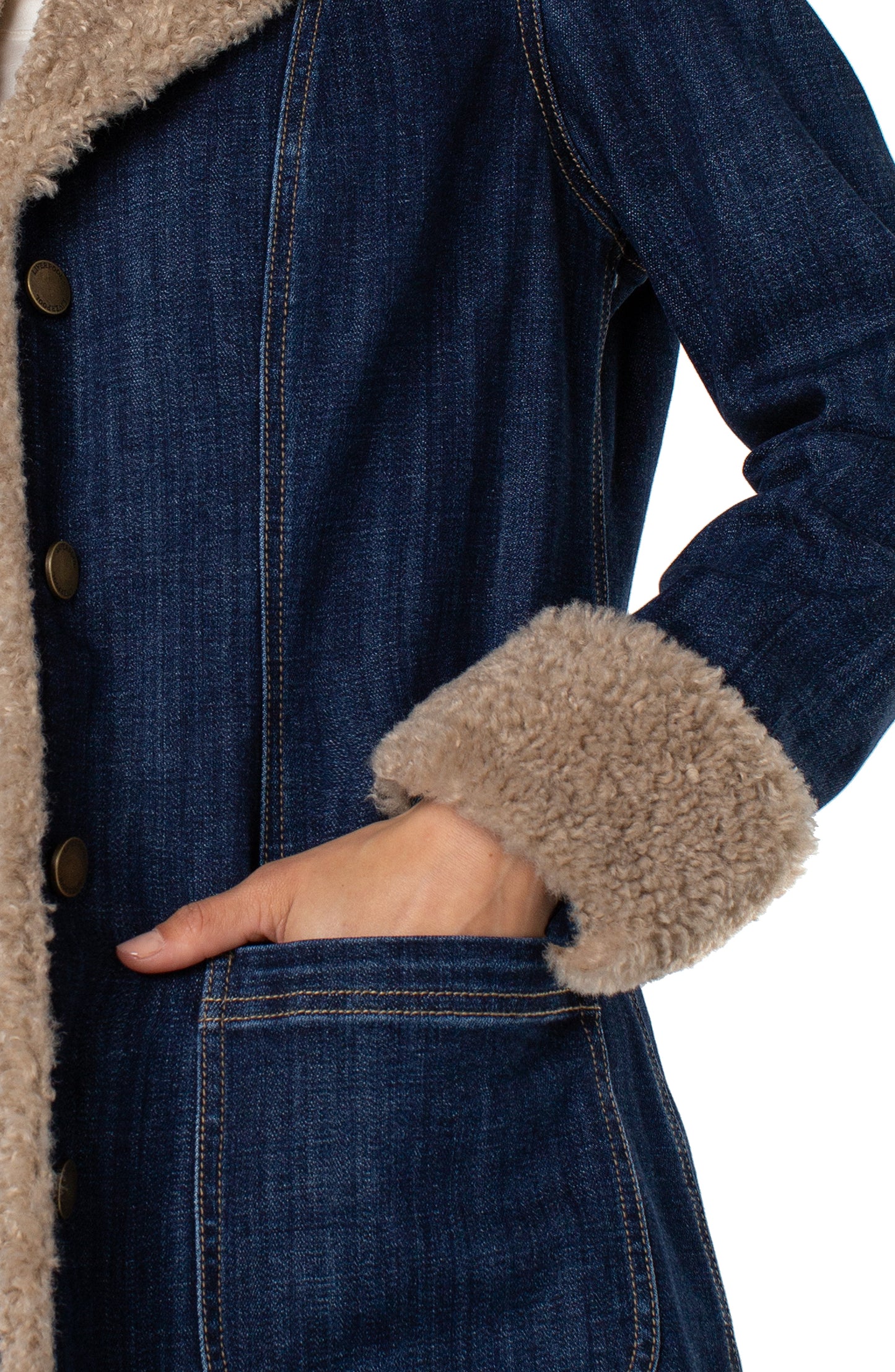 LONG SHRPA DENM JKT