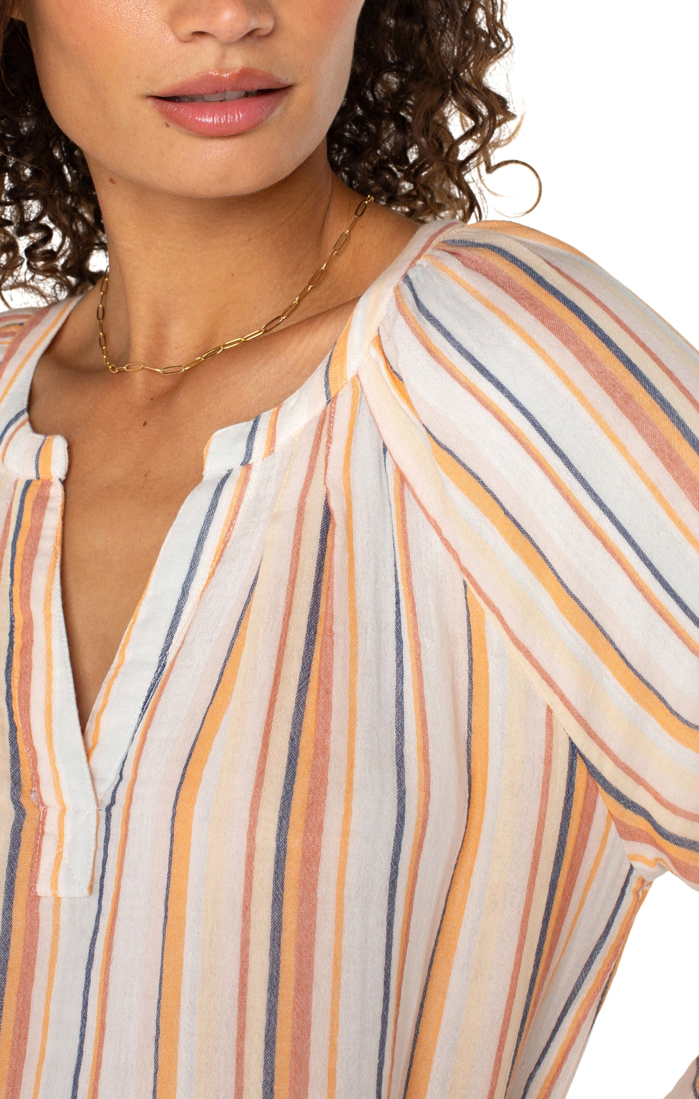ORANGE STRIPE BLOUSE