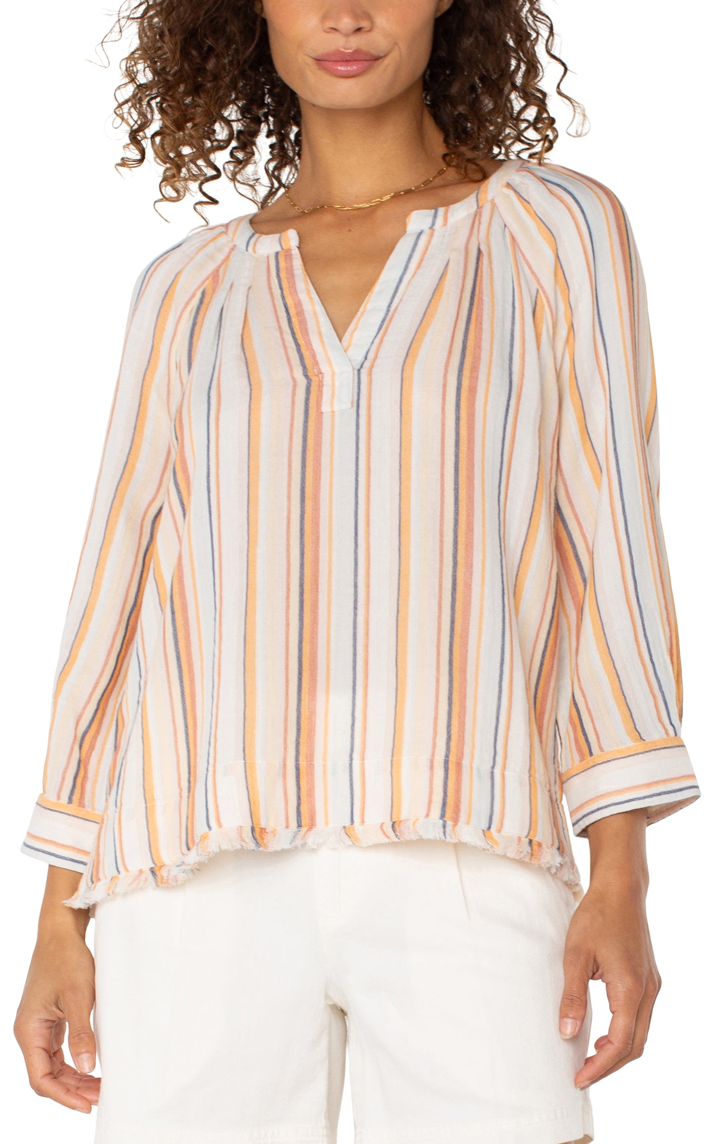 ORANGE STRIPE BLOUSE